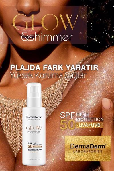 Dermaderm Glow ve Shimmer Simli Güneş Kremi Spf 50 100 GR