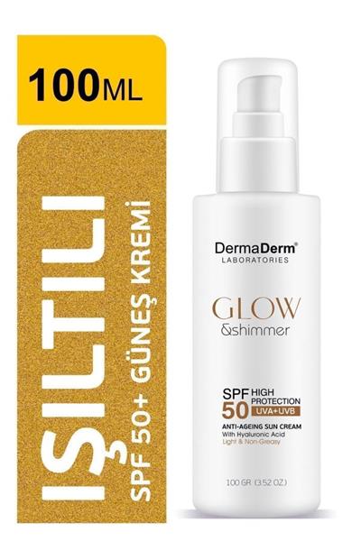 Dermaderm Glow ve Shimmer Simli Güneş Kremi Spf 50 100 GR