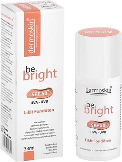 Dermoskin Be Bright Likit Fondöten Spf 50 33 Ml Medium