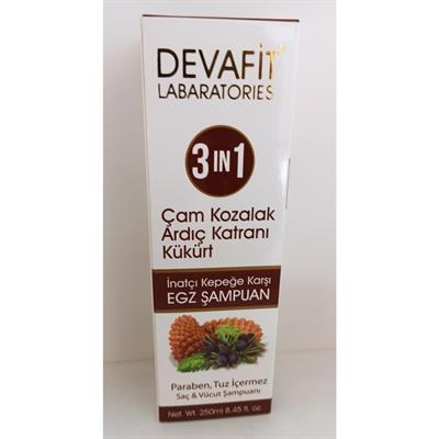 Devafit İnatçı Kepeğe Karşı EGZ Şampuan Çam Kozalak Ardıç Katranı Kükürt 250 ml
