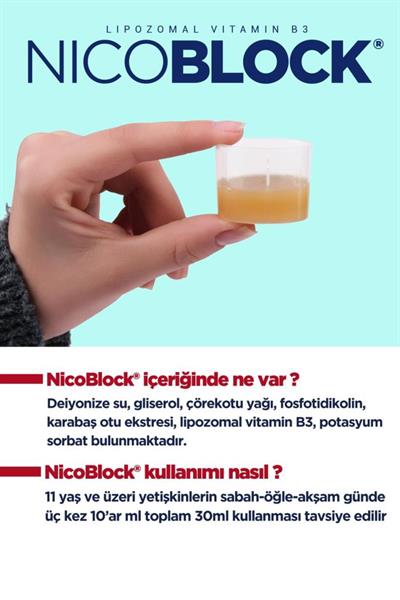 Dr. Erdem Nicoblock Lipozomal Vitamin B3  Gıda Takviyesi 300ml
