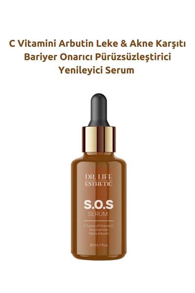 Dr. Life Esthetic C Vitamini Arbutin Leke & Akne Karşıtı Bariyer Onarıcı Yenileyici Serum S.O.S 30 Ml
