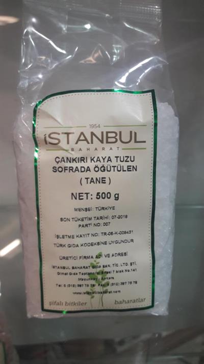 İstanbul Baharat Çankırı Kaya Tuzu Tane 500 Gra