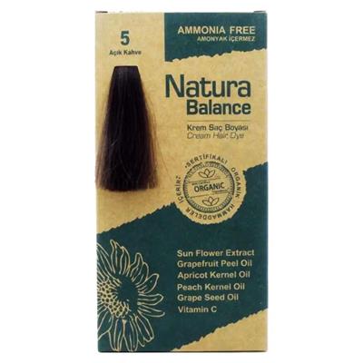 Natura Balance Krem Saç Boyası 5 Açık Kahve Organik
