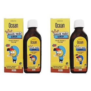 Orzax Ocean Balık Yağı Şurup Portakal 150 Ml x 2 Adet 
