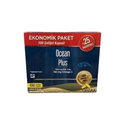 Orzax Ocean Plus 1200 mg Balık Yağı 780 mg Omega 3 100 softjel Kapsül