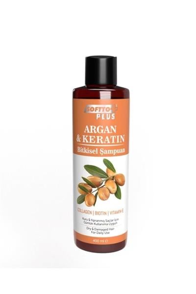 Softto Plus Argan & Keratin Kuru Ve Yıpranmış Saçlar Için Besleyici Bitkisel Şampuan 400ml