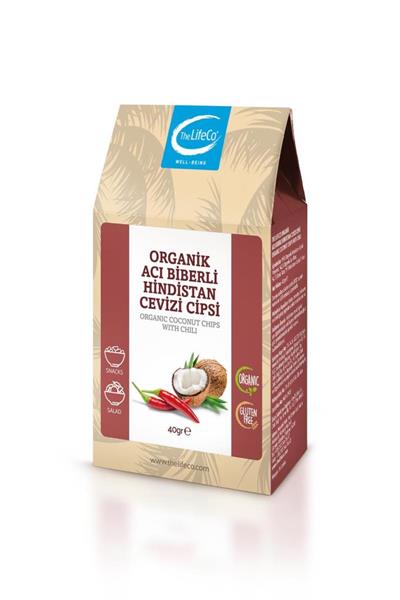 The LifeCo Organik Acı Biberli Hindistan Cevizi Cipsi 40 gr