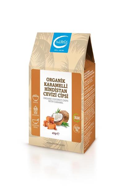 The LifeCo Organik Karamelli Hindistan Cevizi Cipsi 40 gr