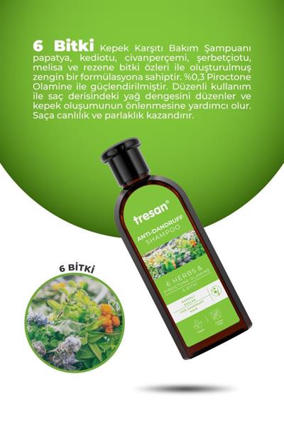 Tresan 6 Bitki Şampuan 300 ml Kepek Karşıtı