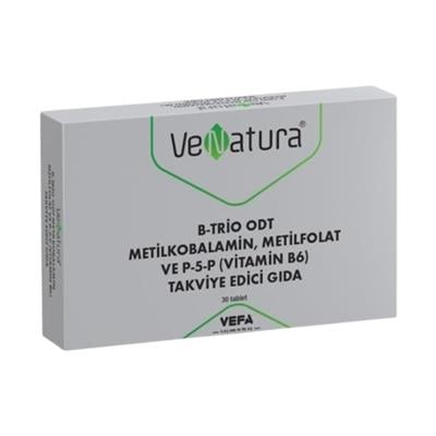 Venatura B-Trio Odt Metilkobalamin, Metilfolat ve P-5-P (Vitamin B6) Takviye Edici Gida 30 Tablet