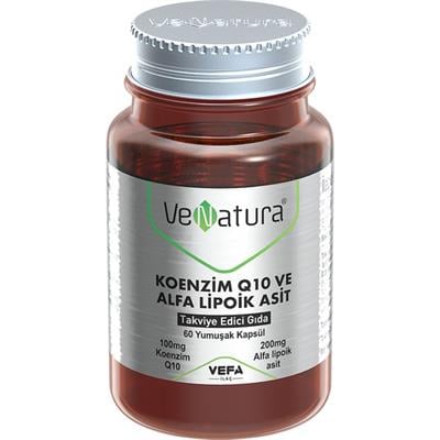 Venatura Koenzim Q10 ve Alfa Lipoik Asit Takviye Edici Gida 60 Kapsül 100 Mg Koenzim Q10 200 Mg Alfa