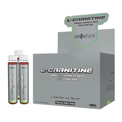 Venatura L-Carnitine L-Karnitin ve Taurin Takviye Edici Gida 25 Ml 20 Adet Sise