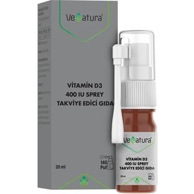 Venatura Vitamin D3 400 IU Sprey Takviye Edici Gida 20 Ml 140 Puf
