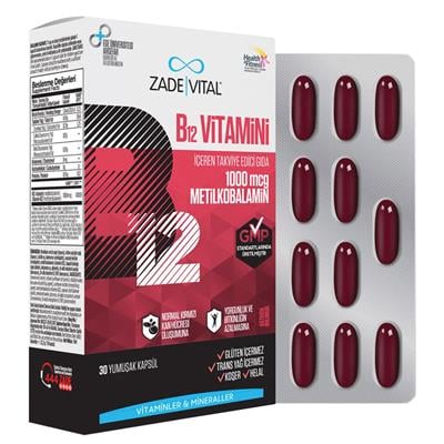 Zade Vital B12 Vitamini 30 Kapsül