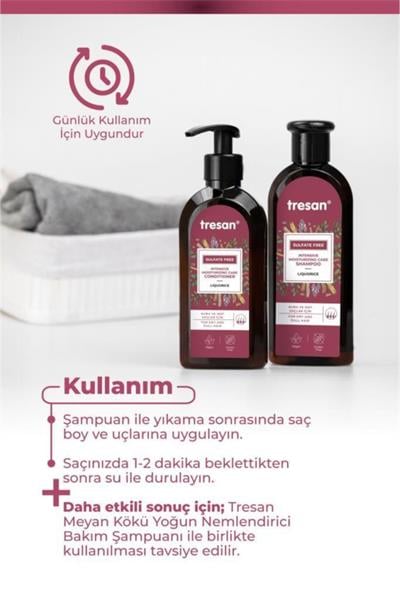 Tresan Meyan Kökü Yoğun Nemlendirici Sülfatsız Bakım Saç Kremi 300 ml