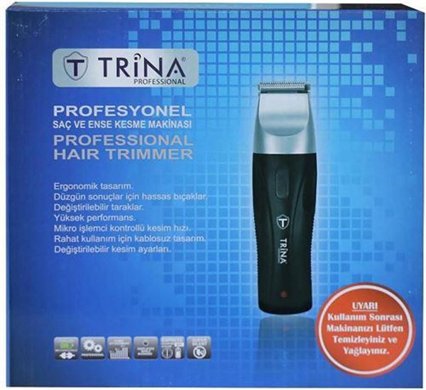 Trina Profesyonel Saç Ense Kesme Makinası Şarzlı