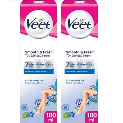 Veet Tüy Dökücü Krem Hassas Ciltler 100 Ml+100Ml 2 li Ekonomik Paket