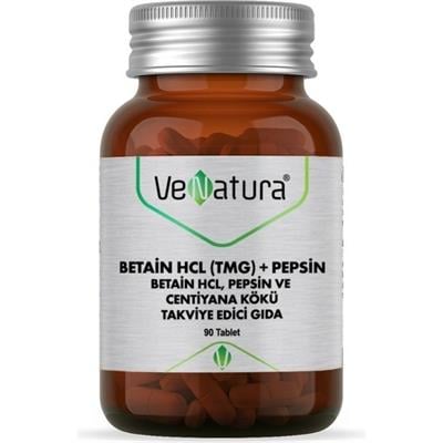 Venatura Betain, Pepsin ve Centiyana Kökü Takviye Edici Gida 90 Kapsül