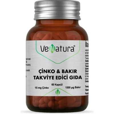Venatura Çinko & Bakir Takviye Edici Gida 15 Mg Çinko 60 Kapsül
