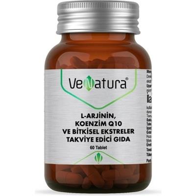Venatura L-Arjinin, Koenzim Q10 ve Bitkisel Ekstreler Takviye Edici Gida 60 Tablet
