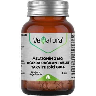 Venatura Melatonin 3 Mg Agizda Dagilan Tablet Takviye Edici Gida 3 Mg 60 Tablet