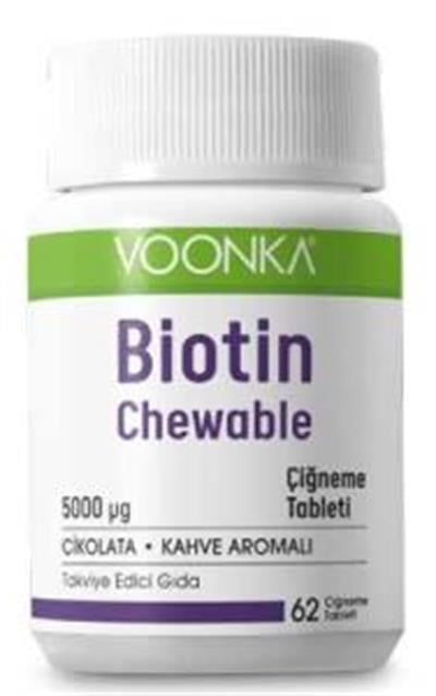 Voonka Biotin Chewable 5000 Mg 62 Çiğneme Tableti