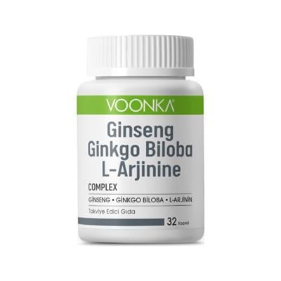 Voonka Ginseng Ginkgo Biloba L-Arginine 32 Kapsül