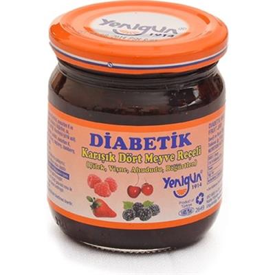 Yenigün Diabetik Karışık 4 Meyve Reçeli 230 gr