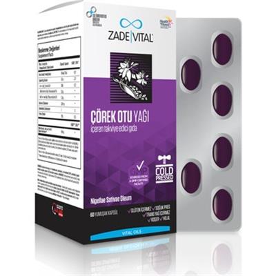 Zade Vital Çörek Otu Yağı 900 mg 60 Kapsül