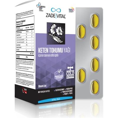 Zade Vital Keten Tohumu Yağı 60 Kapsül