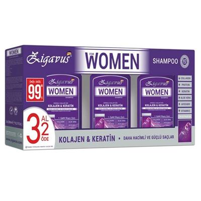 Zigavus Women Kolajen Keratin Şampuan 3 Al 2 Öde 3 X 300 ML