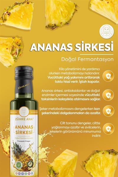 Zühre Ana Ananas Sirkesi Doğal Fermantasyon 500 Ml
