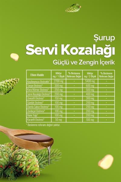 Zühre Ana Kozalak Şurubu Servi Kozalağı ve Kara Mürver Içeren Şurup 650 Ml