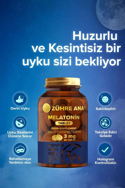 Zühre Ana Melatonin Tablet 3 Mg 90 Tablet