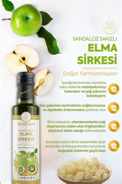 Zühre Ana Sandaloz Sakızlı Elma Sirkesi Doğal Fermantasyon 500 Ml