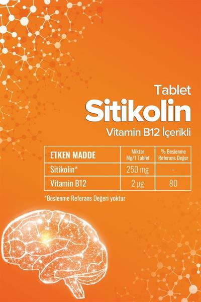 Zühre Ana Sitikolin ve Vitamin B12 İçeren Takviye Edici Gıda 60 Tablet