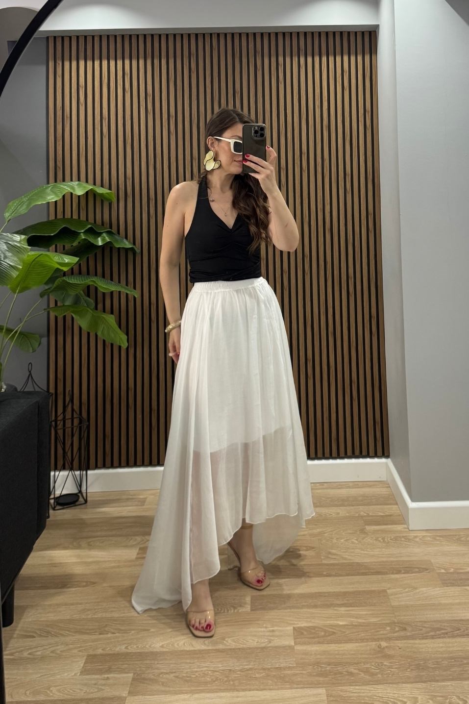 Boyun Bağlamalı Halter Crop Bluz Siyah