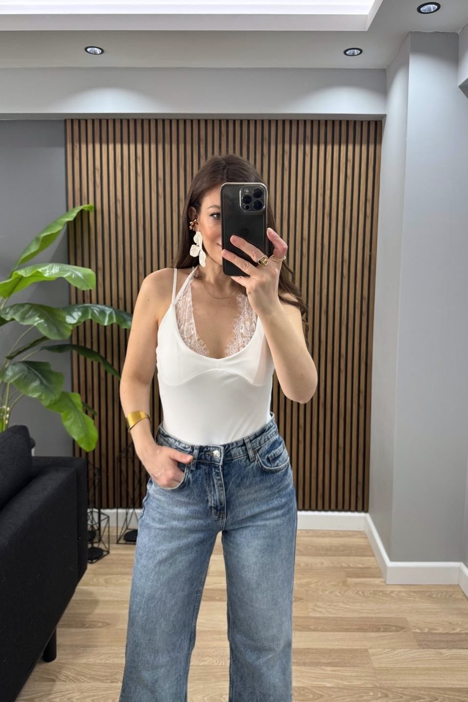 BodyDantel Detaylı Bodysuit Ekru