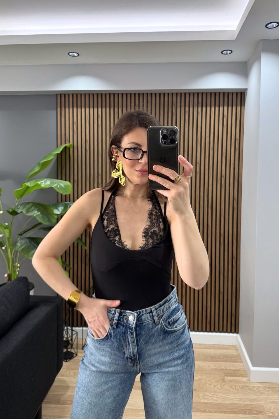 BodyDantel Detaylı Bodysuit Siyah