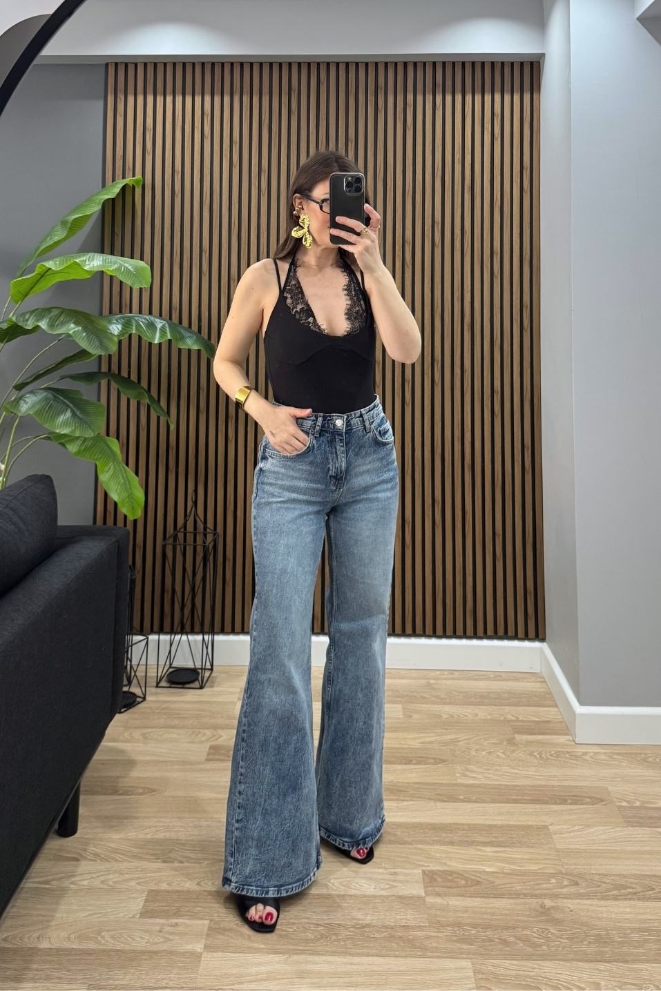 Dantel Detaylı Bodysuit Siyah