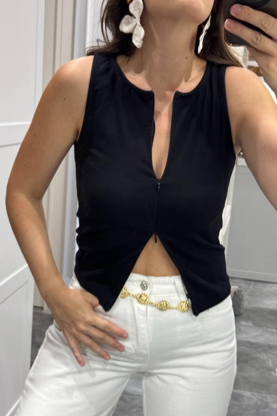 Zipora Fermuarlı Body Siyah