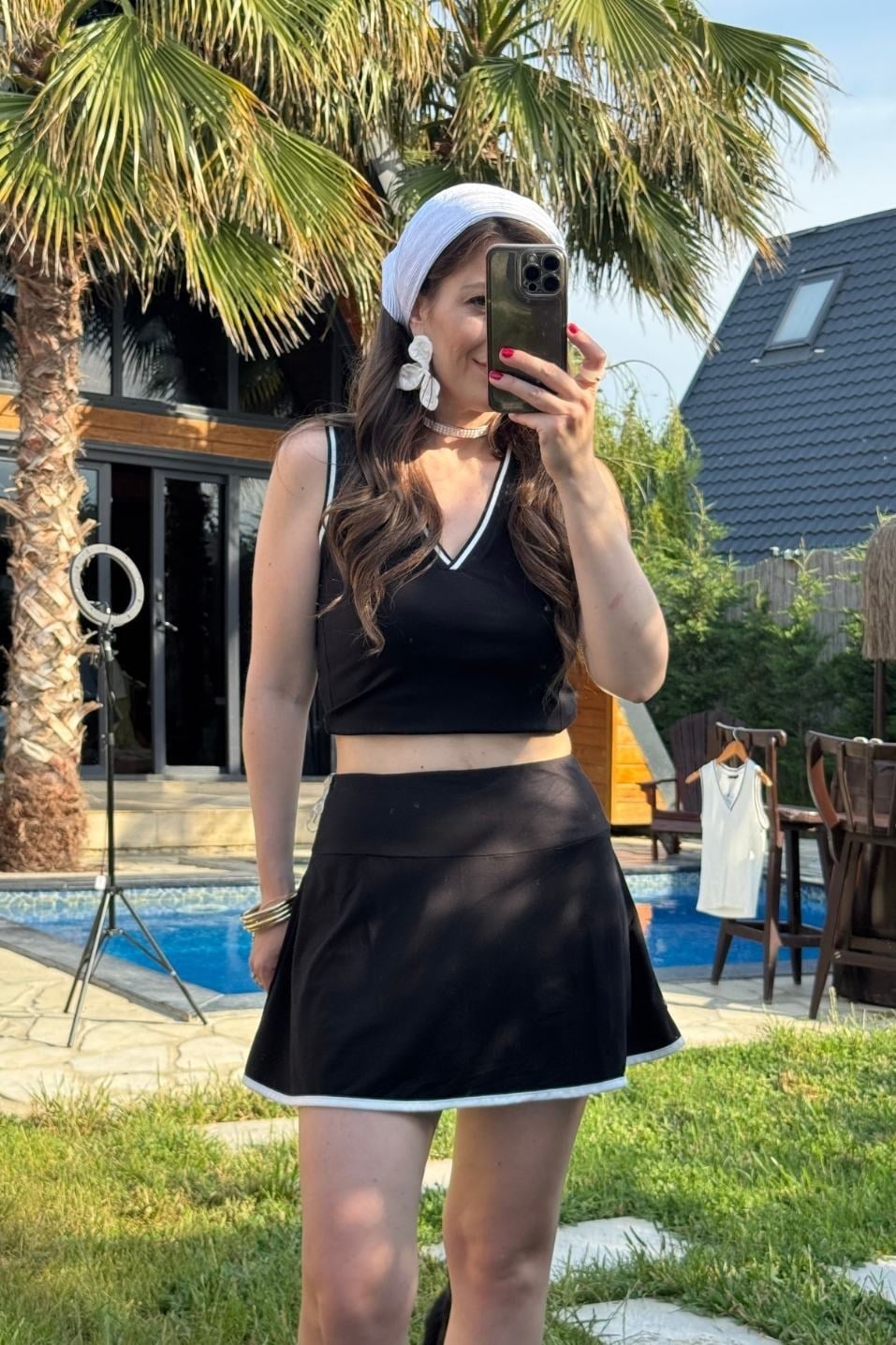 Marina İçi Şortlu Etek Siyah