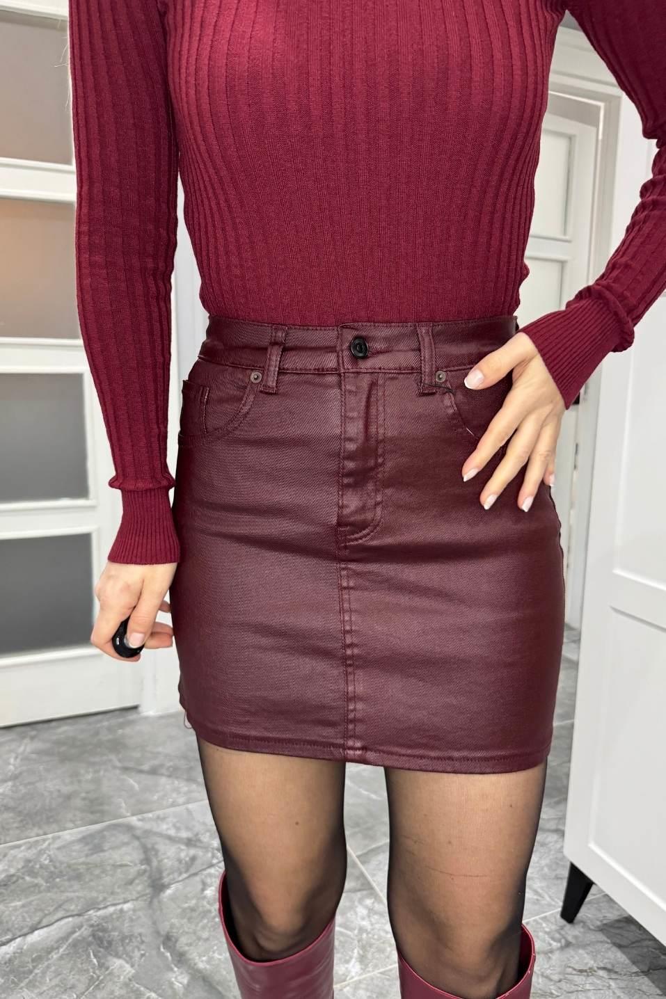 Marka Model Mumlu Kaplama Etek Bordo