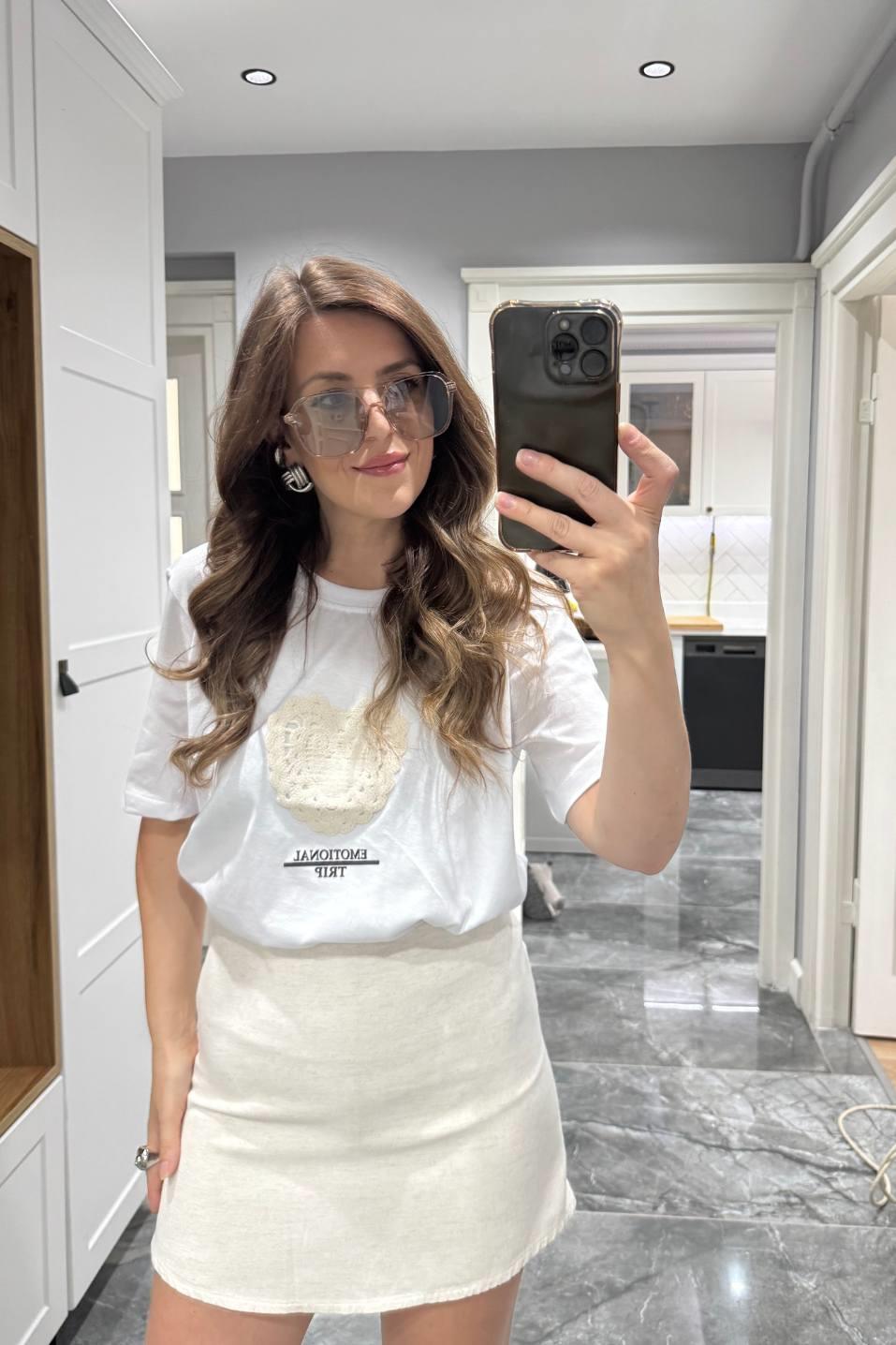 Yandan Fermuarlı Şort Etek Natural
