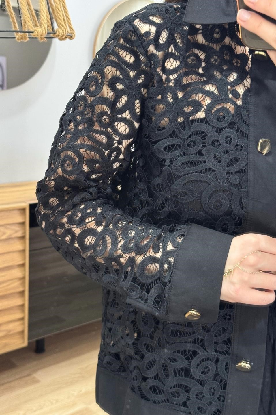 Noir Lace Gömlek Ceket Siyah