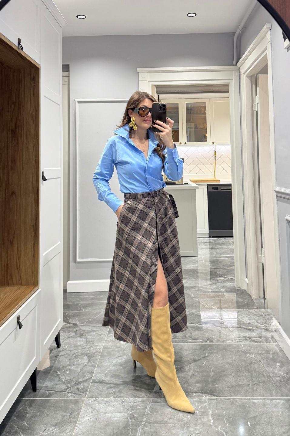 Slim Fit Gömlek Bebe Mavi