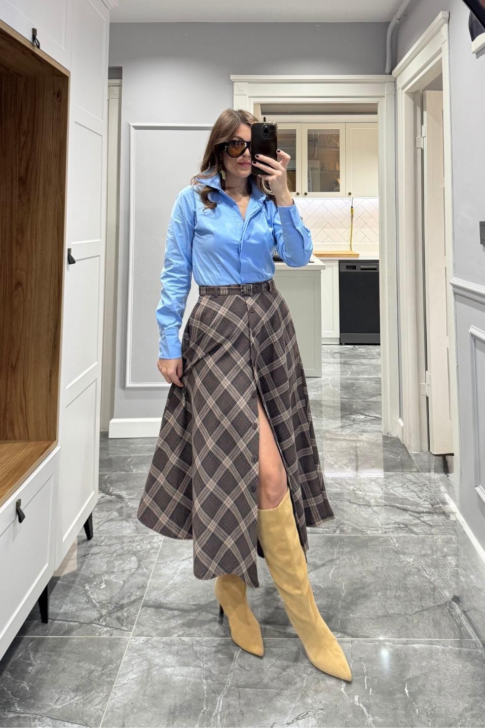 Slim Fit Gömlek Bebe Mavi