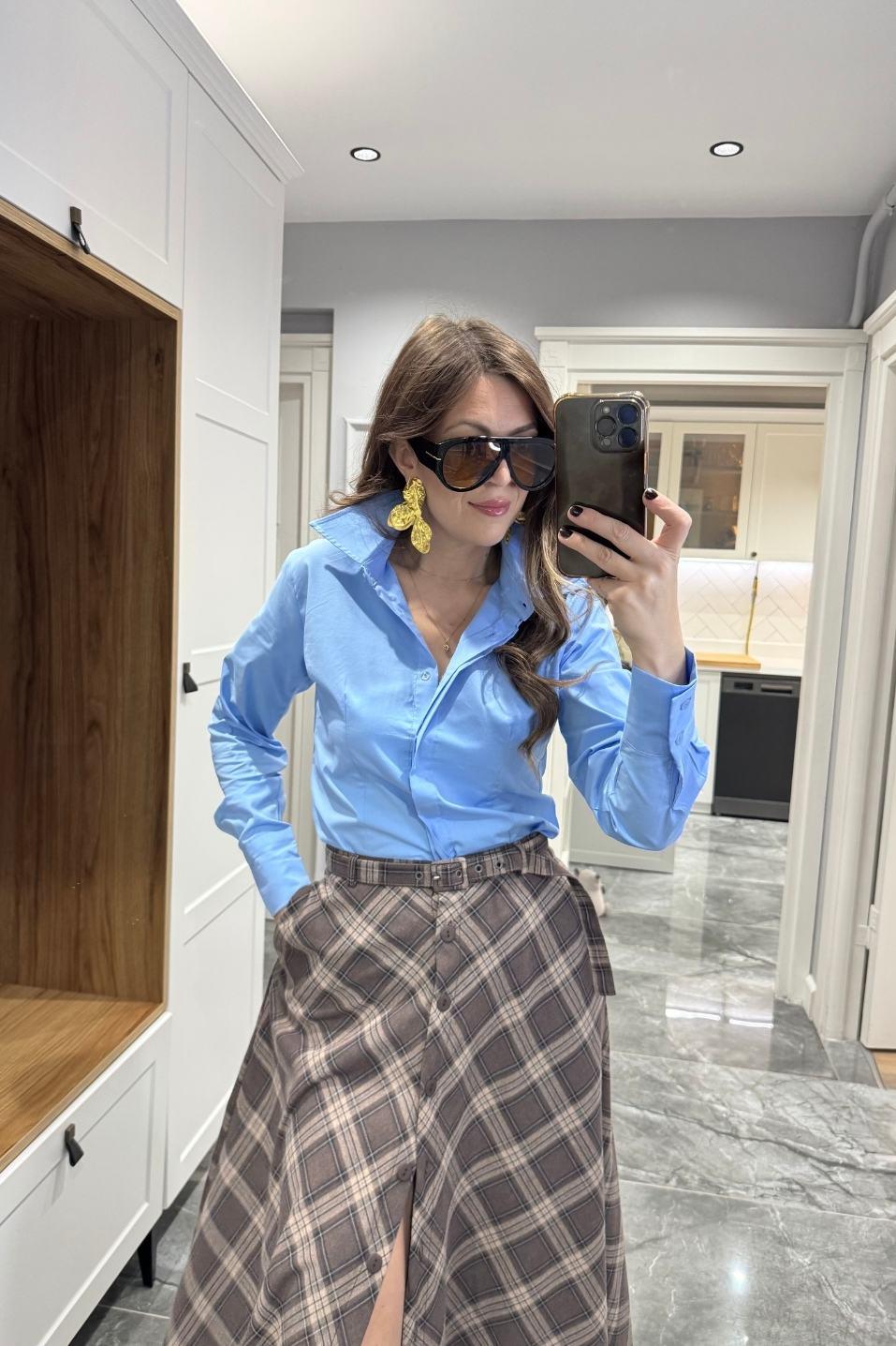 Slim Fit Gömlek Bebe Mavi