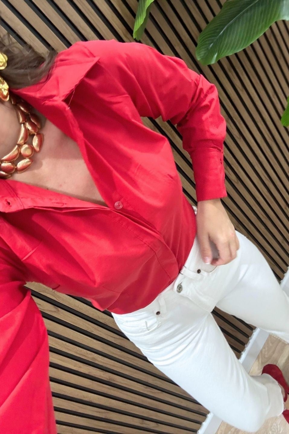 Slim Fit Gömlek Kırmızı
